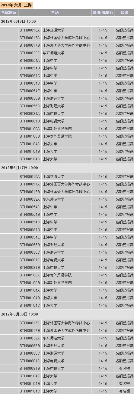 托福考位情况