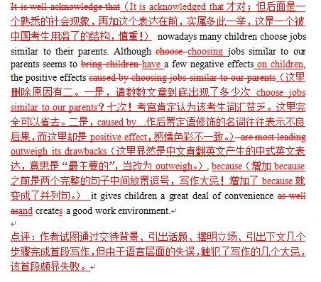 托福IBT作文批改范例
