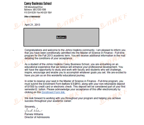 约翰霍普金斯大学金融学硕士