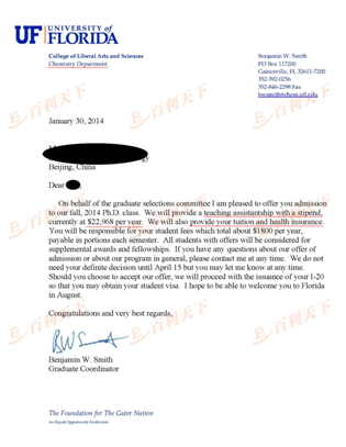 佛罗里达大学化学专业博士