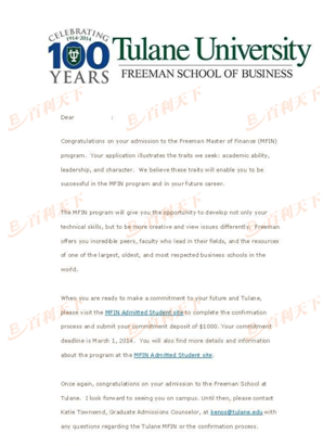 杜兰大学金融专业