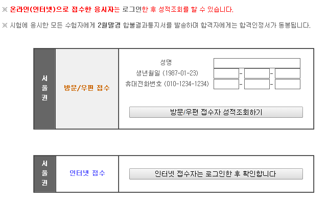 2014年12月日语能力考韩国地区查分时间