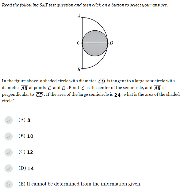 2015年3年14日SAT官方每日一题