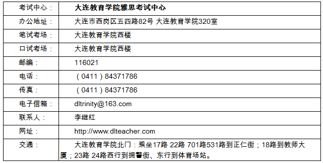 关于宁波大连和西安新增雅思考场的通知