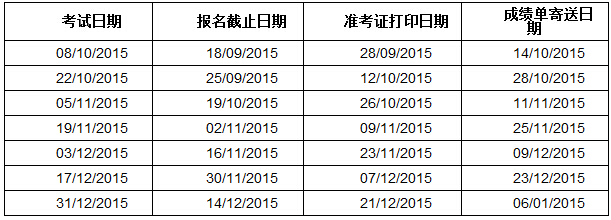 雅思考试生活技能类10月至12月开放报名通知
