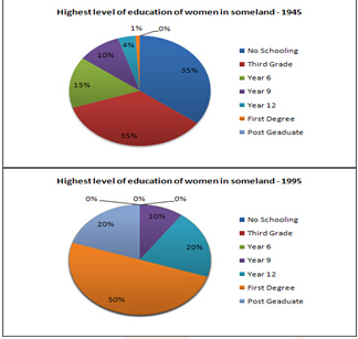Write a report for a university lecturer describing the information in the two graphs below.